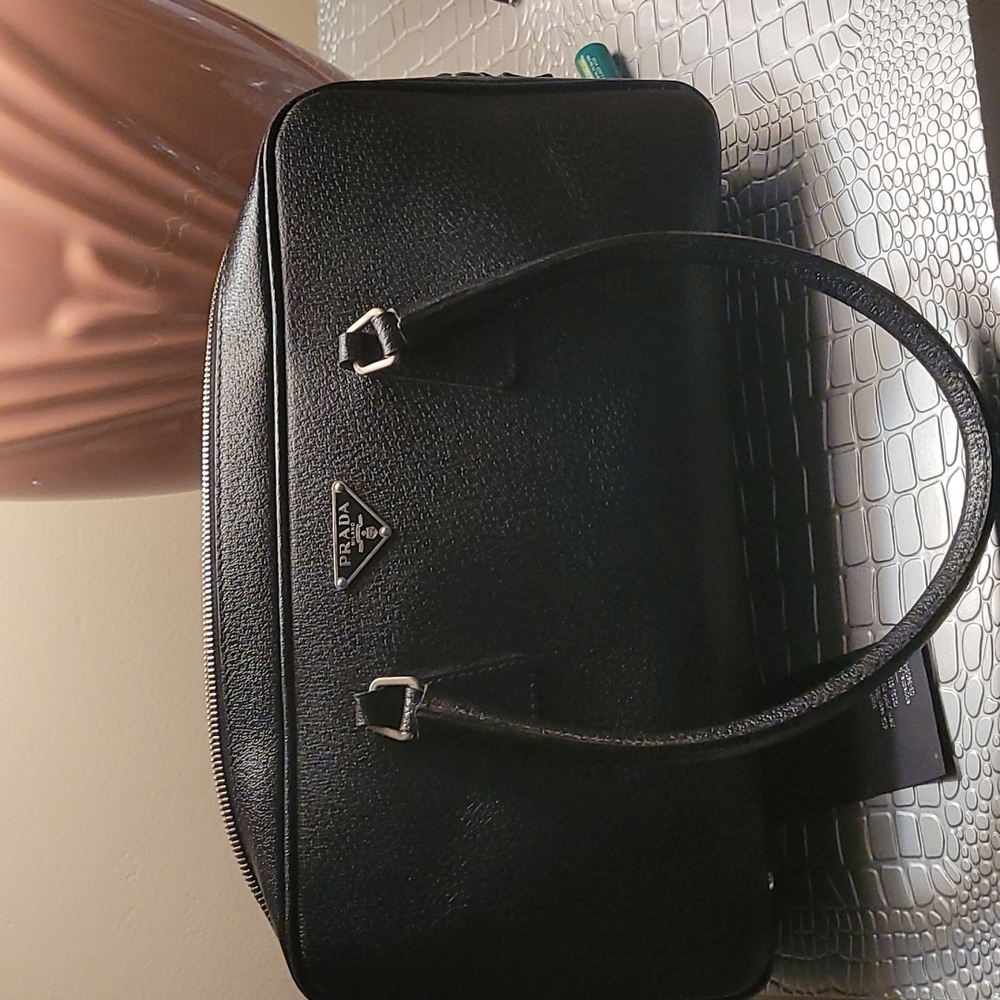 Prada Black Saffiano Leather Top-Handle Bag